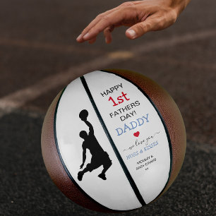 Cute 1st Fathers Day   Papa Basketball Basketbal