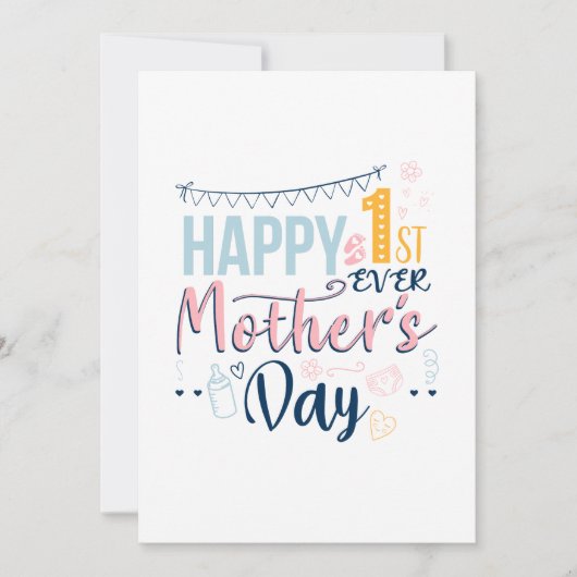 Cute 1st Moederdag Personalized Feestdagenkaart (Voorkant)