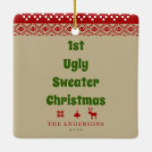 Cute 1st Ugly Sweater Baby Pas getrouwd Nord Keramisch Ornament (Achterkant)