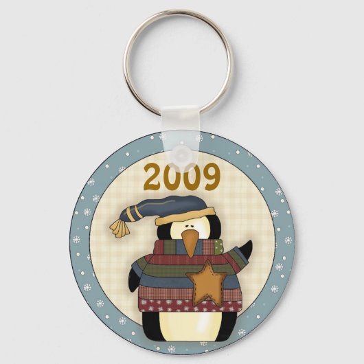 Cute 2009 Penguin-kerstSleutelhanger Sleutelhanger (Voorkant)