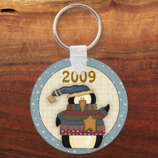Cute 2009 Penguin-kerstSleutelhanger Sleutelhanger (Voorkant)