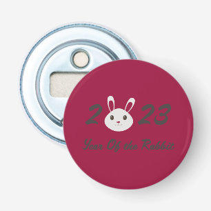 Cute 2023 Year of the Rabbit Button Flesopener