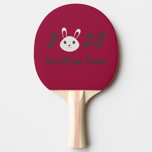 Cute 2023 Year of the Rabbit Tafeltennisbatje (Voorkant)