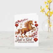 Cute 2026 Just Girl Who Loves Horses Zodiac Life F Kaart (Gele Bloem)