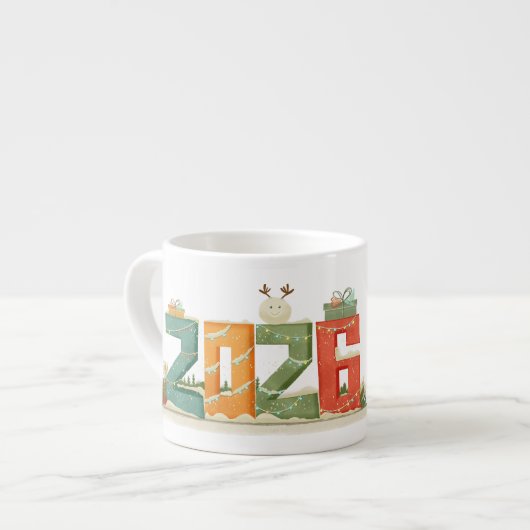 Cute 2026 Nieuwjaars Espresso Mok (Links)