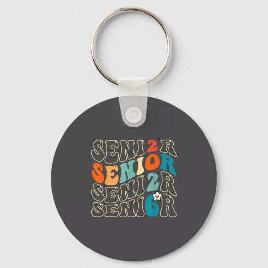 Cute 2026 Senior Grad Groovy 2026 Graduation Class Sleutelhanger (Voorkant)