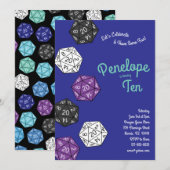 Cute 20 Sided Dice DND Games Kids Birthday Party Kaart (Voorkant / Achterkant)