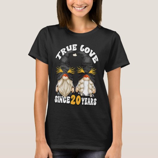Cute 20th Wedding Anniversary Gnomes For Penguin M T-shirt (Voorkant)