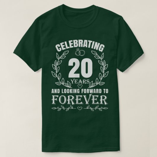 Cute 20th Wedding Jubileum for Couples Married T-shirt (Design voorkant)