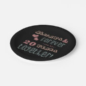 Cute 20th Wedding Jubileum Papieren Bordje (Gekanteld)