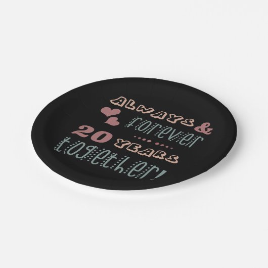 Cute 20th Wedding Jubileum Papieren Bordje (Gekanteld)