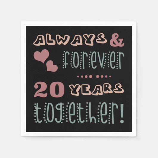 Cute 20th Wedding Jubileum Servet (Voorkant)
