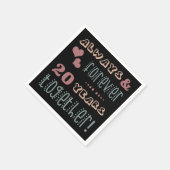 Cute 20th Wedding Jubileum Servet (Hoek)