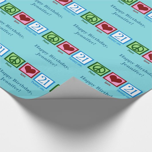 Cute 21st Birthday Cadeaupapier (Hoek)