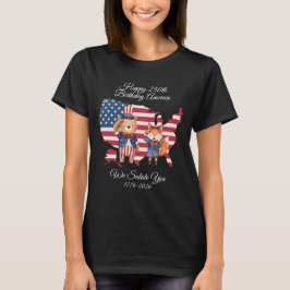 Cute 250e verjaardag Amerika T-shirt