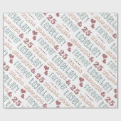 Cute 25th Wedding Jubileum Cadeaupapier (Vlak)