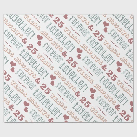 Cute 25th Wedding Jubileum Cadeaupapier (Vlak)