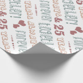 Cute 25th Wedding Jubileum Cadeaupapier (Hoek)