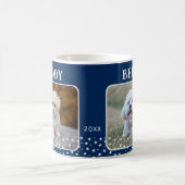 Cute 2 Dogs Photo Names Star Pattern Blue Koffiemok (Center)