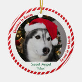 Cute 2 Foto Aandenken Huisdier Herdenking Kerstmis Keramisch Ornament (Voorkant)