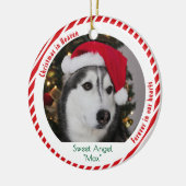 Cute 2 Foto Aandenken Huisdier Herdenking Kerstmis Keramisch Ornament (Links)