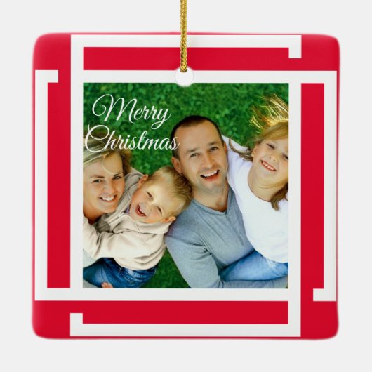 Cute 2 Fotolijstje Kerst Keramiek Ornament (Achterkant)