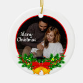 Cute 2 Photo Frame Christmas Ceramic Ornament (Voorkant)