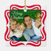 Cute 2 Photo Frame Christmas Ceramic Ornament (Achterkant)