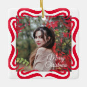 Cute 2 Photo Frame Christmas Ceramic Ornament (Voorkant)