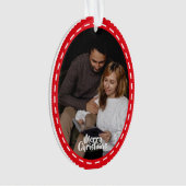 Cute 2 Photo Frame Christmas Ceramic Ornament (voorkant)