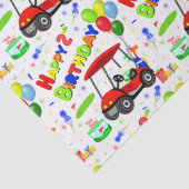 Cute 2nd Birthday Red Golf Cart Boy's Tissuepapier (Detail)