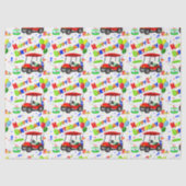 Cute 2nd Birthday Red Golf Cart Boy's Tissuepapier (Voorkant)