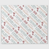 Cute 30th Wedding Jubileum Cadeaupapier (Vlak)