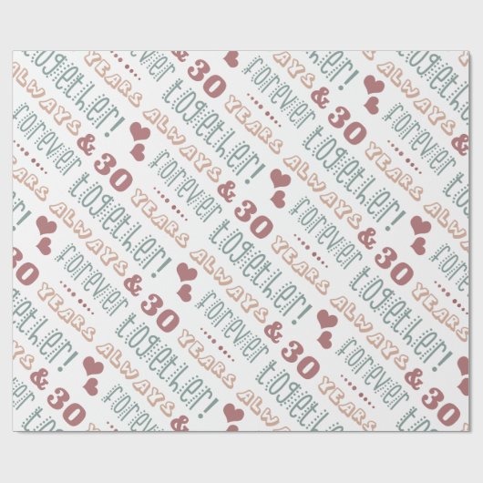 Cute 30th Wedding Jubileum Cadeaupapier (Vlak)