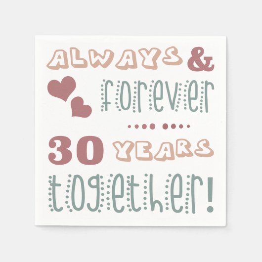 Cute 30th Wedding Jubileum Servet (Voorkant)