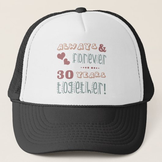 Cute 30th Wedding Jubileum Trucker Pet (Voorkant)