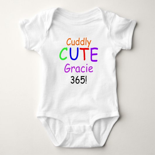 Cute 365 Baby Girl Shirt Personaliseert NAAM (Voorkant)