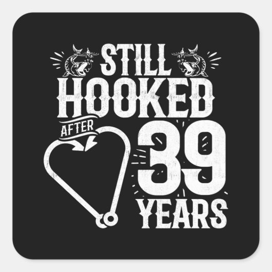 Cute 39th Jubileum Couples getrouwd 39 Years Vierkante Sticker (Voorkant)