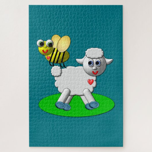 Cute 3-D Kijk bij en Lamb Legpuzzel (Verticaal)