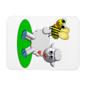 Cute 3-D Kijk bij en Lamb Magneet (Horizontaal)
