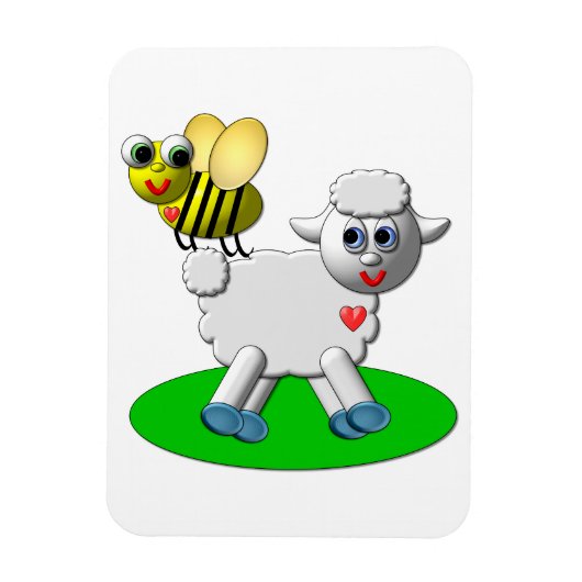 Cute 3-D Kijk bij en Lamb Magneet (Verticaal)