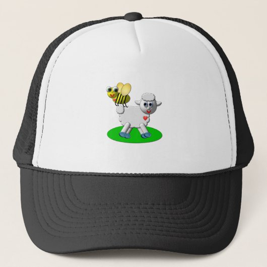 Cute 3-D Kijk bij en Lamb Trucker Pet (Voorkant)