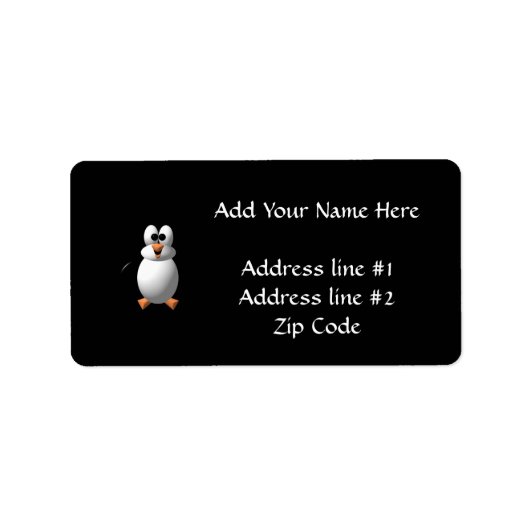 Cute 3-D look Perky Penguin Etiket (Voorkant)
