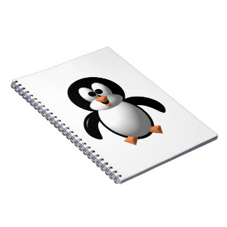 Cute 3-D look Perky Penguin Notitieboek