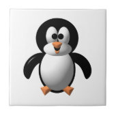 Cute 3-D look Perky Penguin Tegeltje (Voorkant)
