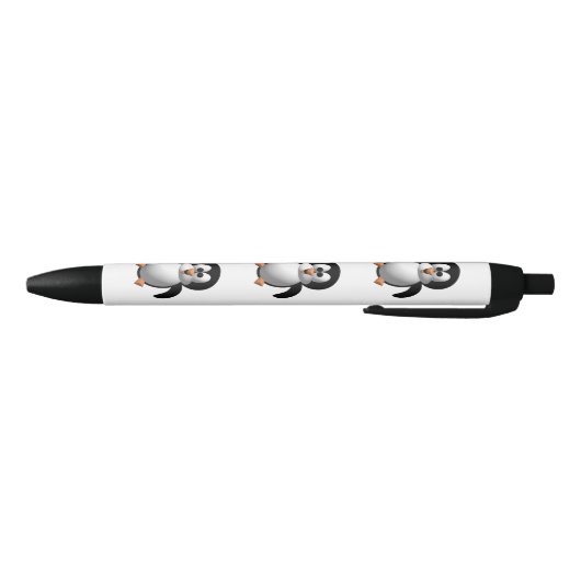 Cute 3-D look Perky Penguin Zwarte Inkt Pen (Bodem)