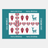 Cute 3 Names Scandinavian Merry Xmas Inpakpapier Vel (Voorkant 2)