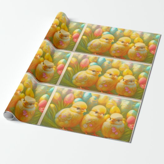 Cute 3 Paaskip Collectie Cadeaupapier (Uitgerold)