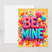 Cute 3D Be mine Valentines day Feestdagenkaart (Voorkant / Achterkant)