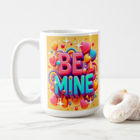 Cute 3D Be mine Valentines day Koffiemok (Met donut)